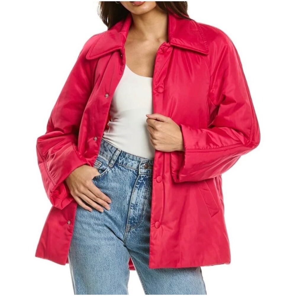 A.L.C. Lincoln Jacket NEW Streamlined Water Resistant Pink Snap Front‎ XL